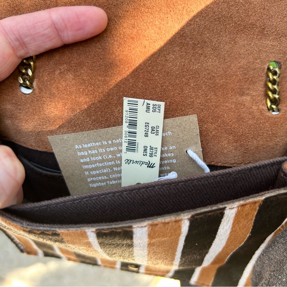Madewell Striped Mini Bag in Tan, Black, and White - Picture 6 of 9